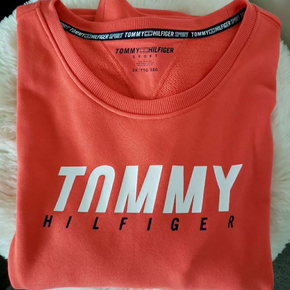 TOMMY HILFIGER Sport Orange Long Sleeve Sweatshirt-- NWT--2X - Picture 11 of 13
